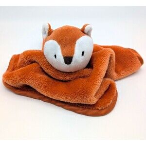 Parent's Choice Fox Baby Lovey Plush Security Blanket Brown White Satin Trim
